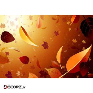 تابلو شاسی طرح برگ و رنگ های انتزاعی مدل T1204