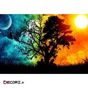 تابلو شاسی طرح درخت ماه خورشید مدل T1214