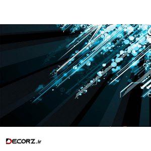 تابلو شاسی طرح رنگ های سرد انتزاعی مدل T1208
