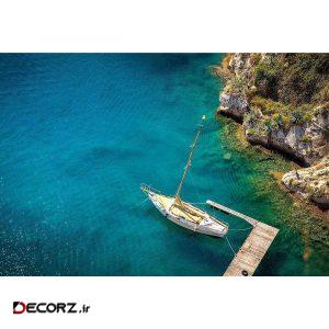تابلو شاسی طرح منظره جزیره دریا و قایق مدل T1218