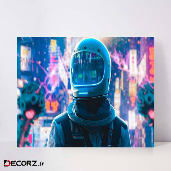 تابلو شاسی مدل astronaut alone in neon city   کد S-10040