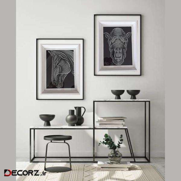 تابلو شاسی مدل نقاشی مدرن مجموعه 2 عددی