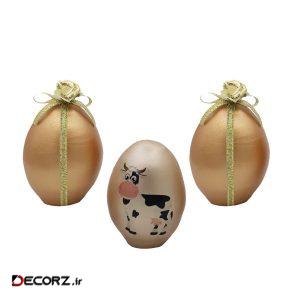 تخم مرغ تزیینی مدل گاو کد mp609 مجموعه ۳ عددی