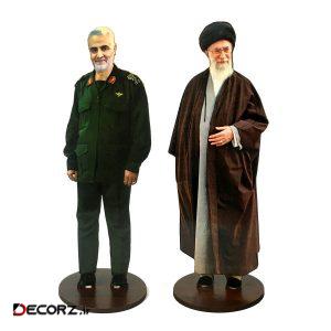تندیس طرح آیت الله خامنه ای و شهید حاج قاسم سلیمانی مجموعه ۲ عددی