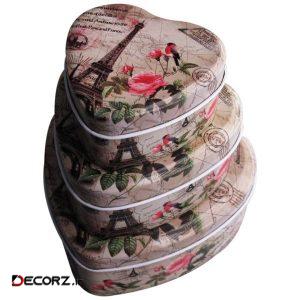 جعبه هدیه مدل قلب مجموعه سه عددی