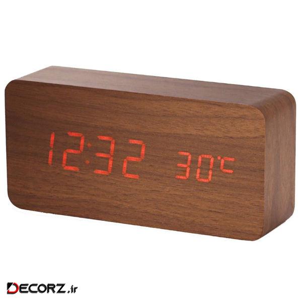 ساعت رومیزی مدل Wooden rectangle