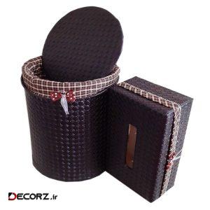 ست سطل و جای دستمال کاغذی مدل پاپییون