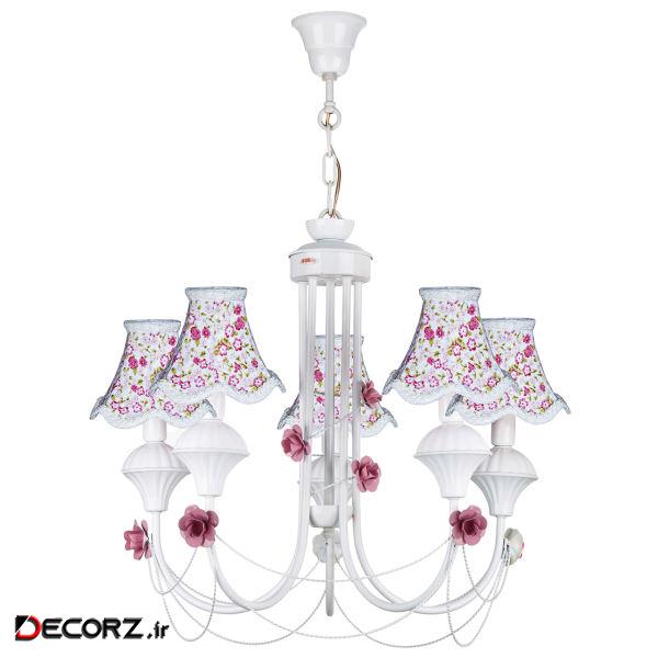 لوستر 5 شعله چشمه نور مدل A2206/5-MIX لوستر 5 شعله چشمه نور مدل A2206/5-MIX