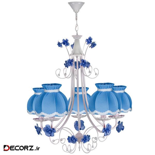 لوستر 5 شعله چشمه نور مدل A2211/5-BL