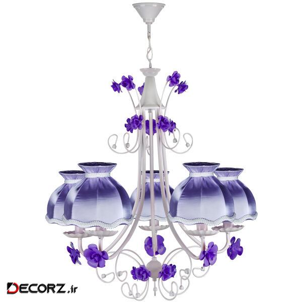 لوستر 5 شعله چشمه نور مدل A2211/5-PRU