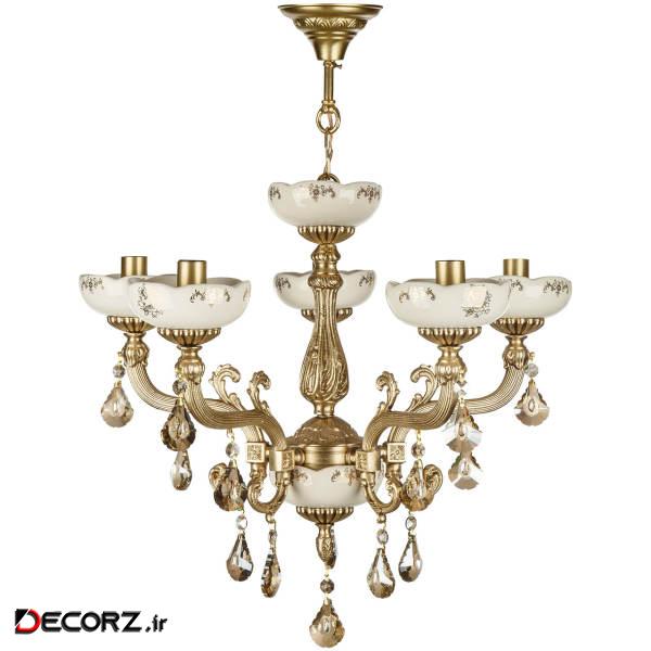 لوستر 5 شعله چشمه نور کد C2969/5 لوستر 5 شعله چشمه نور کد C2969/5