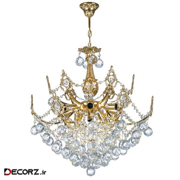 لوستر 9 شعله چشمه نور کد H6645/6 لوستر 9 شعله چشمه نور کد H6645/6