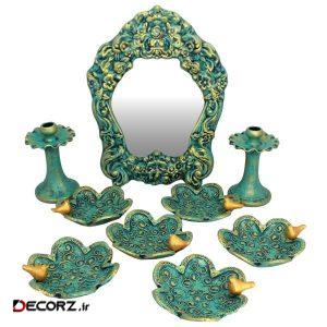 مجموعه ظروف هفت سین ۹ پارچه دست نگار کد ۱۲