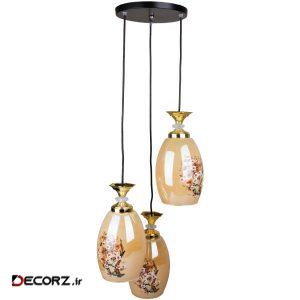 چراغ آویز طرح گل عسلی کد ۲