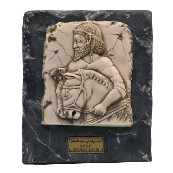 مجسمه تندیس و پیکره شهریار مدل تابلو سنگی هدیه آور لیدیایی دو اسب کد MO2700 مجسمه تندیس و پیکره شهریار مدل تابلو سنگی هدیه آور لیدیایی دو اسب کد MO2700
