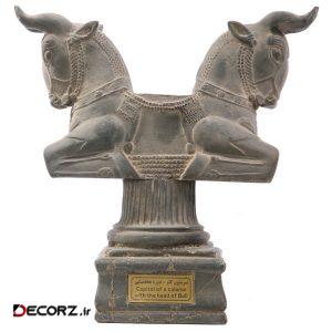 مجسمه تندیس و پیکره شهریار مدل سر ستون گاو کد MO230