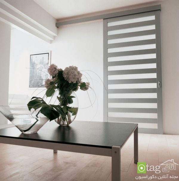 مدل در کشویی شیشه ای و چوبی دکوراسیون داخلی