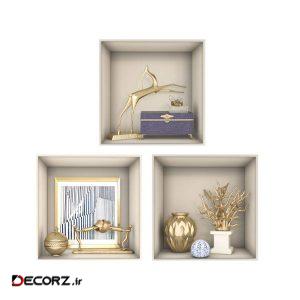 استیکر مدل طاقچه مجازی کد T1004 مجموعه ۳ عددی