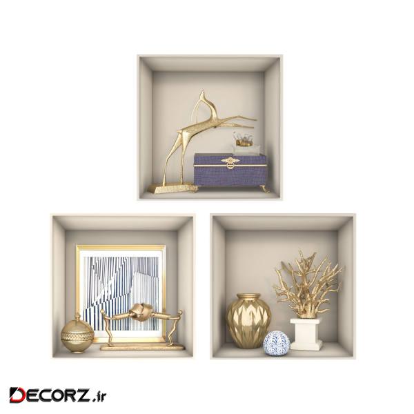 استیکر مدل طاقچه مجازی کد T1004 مجموعه 3 عددی