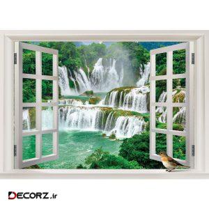 استیکر پنجره مجازی طرح natural waterfall 03