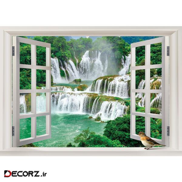  استیکر پنجره مجازی طرح natural waterfall 03