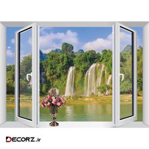 استیکر پنجره مجازی طرح آبشار