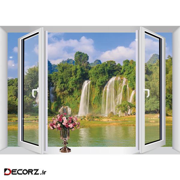 استیکر پنجره مجازی طرح آبشار استیکر پنجره مجازی طرح آبشار