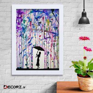 تابلو   گالری استاربوی طرح دخترانه و چتر مدل هنری KL85