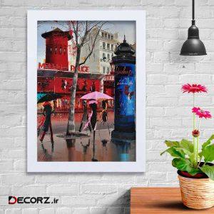 تابلو   گالری استاربوی طرح شهر و باران مدل هنری KL169