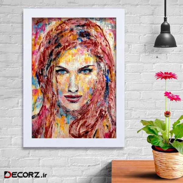 تابلو   گالری استاربوی طرح پرتره دختر مدل هنری KL154