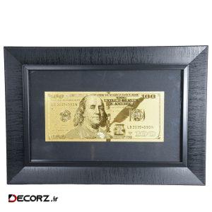 قاب عکس طرح دلار طلایی مدل Frame Golden Dollar سایز  ۱۳×۱۸ سانتی متر