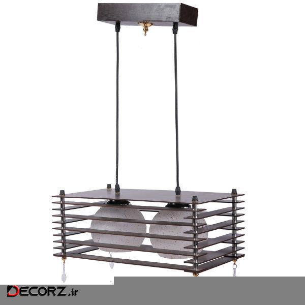 لوستر و چراغ آویز 2 شعله سهیل مدل تاور مستطیل لوستر و چراغ آویز 2 شعله سهیل مدل تاور مستطیل