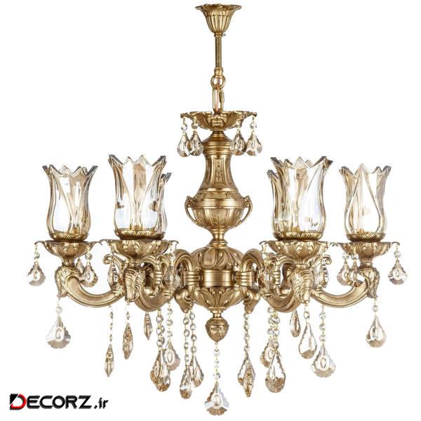 لوستر چشمه نور 6 شعله کد C2547/6 لوستر چشمه نور 6 شعله کد C2547/6