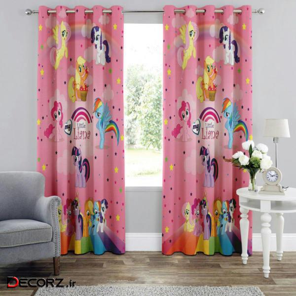 پرده  طرح اسب تک شاخ کد M507 سایز 280*150 سانتی متر