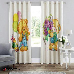 پرده طرح خرسی کد Z183 سایز ۲۸۰*۱۵۰ سانتی متر