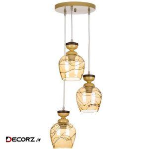 چراغ آویز چشمه نور ۳ شعله کد G564/3H-CR
