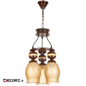 چراغ آویز چشمه نور ۳ شعله کد G565/3H-BR