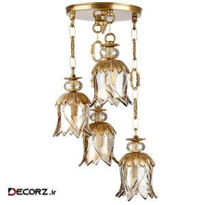 چراغ آویز چشمه نور ۴ شعله کد C2774/4A