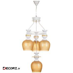 چراغ آویز چشمه نور ۴  شعله کد G566/3_1WT