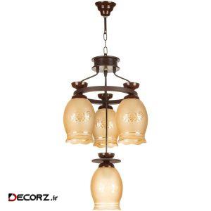 چراغ آویز چشمه نور ۴ شعله کدG559/3_1BR