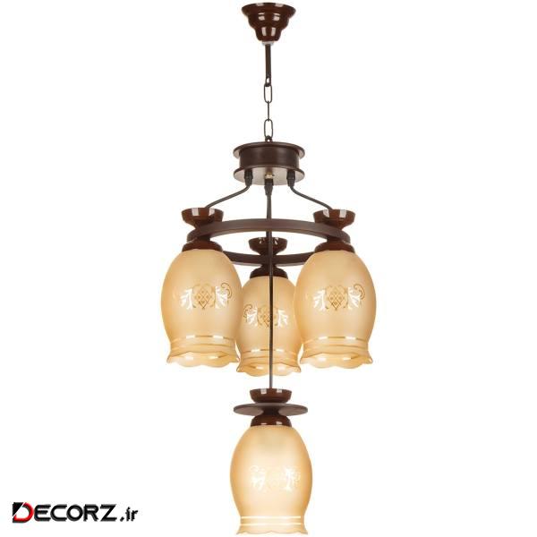 چراغ آویز چشمه نور 4 شعله کدG559/3_1BR