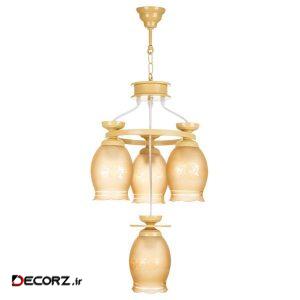 چراغ آویز چشمه نور ۴ شعله کدG559/3_1CR