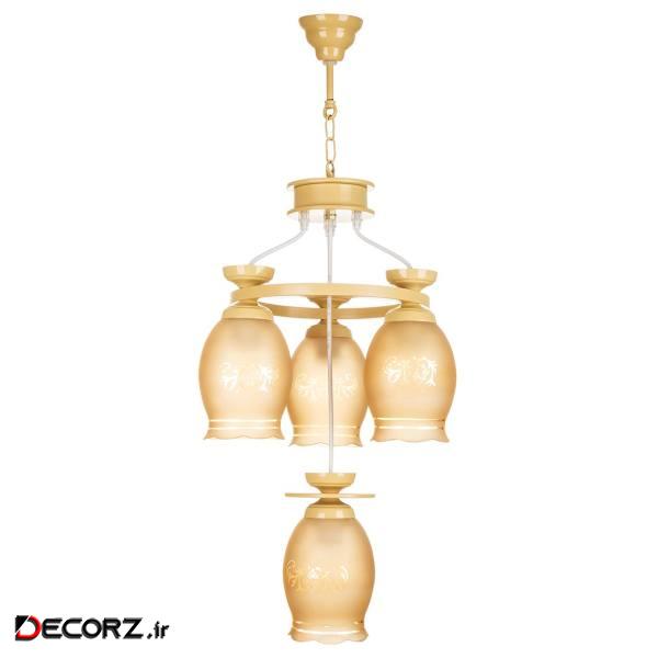 چراغ آویز چشمه نور 4 شعله کدG559/3_1CR
