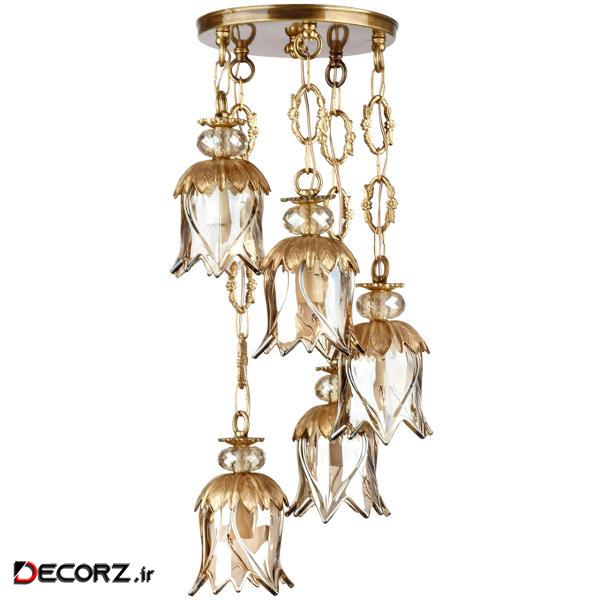 چراغ آویز چشمه نور 5 شعله کد C2774/5A چراغ آویز چشمه نور 5 شعله کد C2774/5A