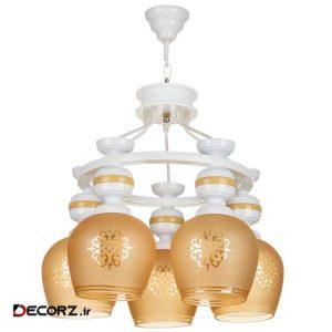 چراغ آویز چشمه نور ۵  شعله کد G566/5WT