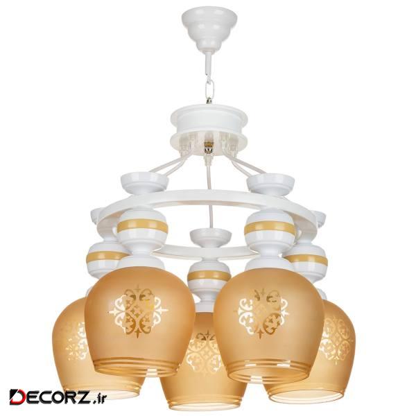 چراغ آویز چشمه نور 5  شعله کد G566/5WT
