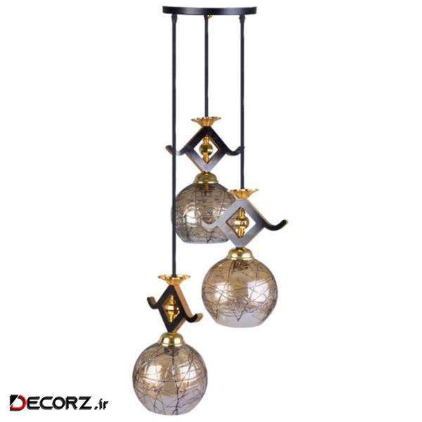 چراغ آویز چشمه نور سه شعله کد G583/3H چراغ آویز چشمه نور سه شعله کد G583/3H