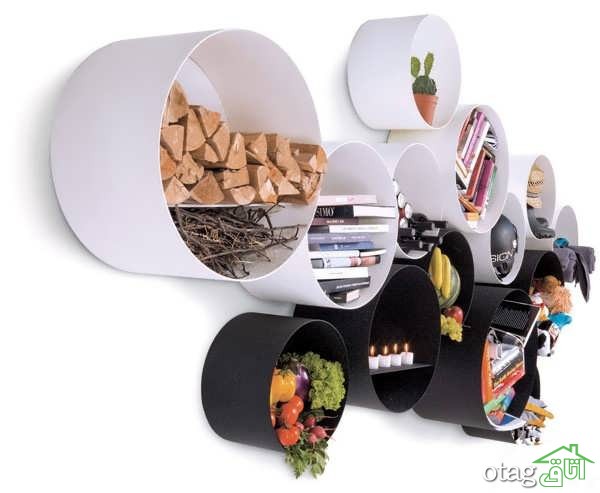 25 مدل قفسه دیواری مدرن و شیک برای کتاب و دکوراسیون منزل