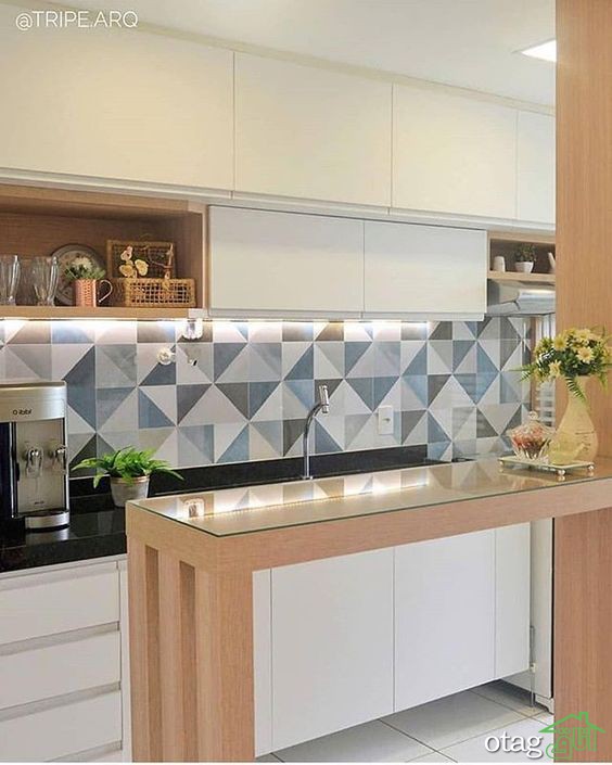 آشنایی با 40 طرح دیوارپوش بین کابینت آشپزخانه با اجرای ساده