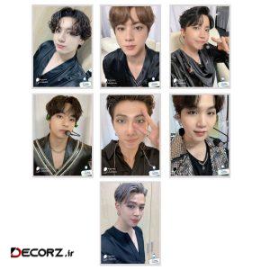 آویز تزیینی بادکنک آبی طرح BTS-Dday 2021 مدل Selfie1 مجموعه ۷ عددی